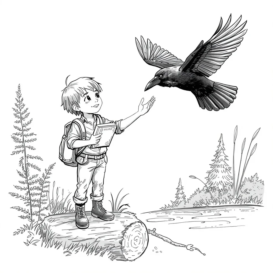Wren and Sitka in an Alaska field scene